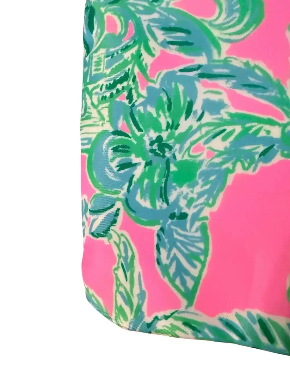 Lilly Pulitzer Beach Day Pouch in Pink and Green Tropical Print